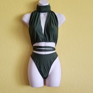 Sexy Hunter Green Swimsuit